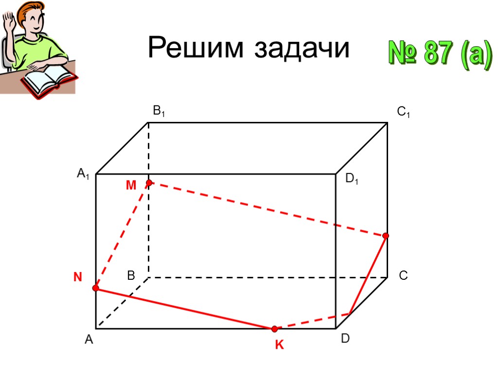 Решим задачи № 87 (a) A C1 D A1 B1 D1 B C M